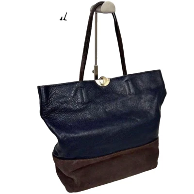 Furla Sac Cabas À Main En Cuir Logo Daim Véritable Femme Occasion - Photo 1/4