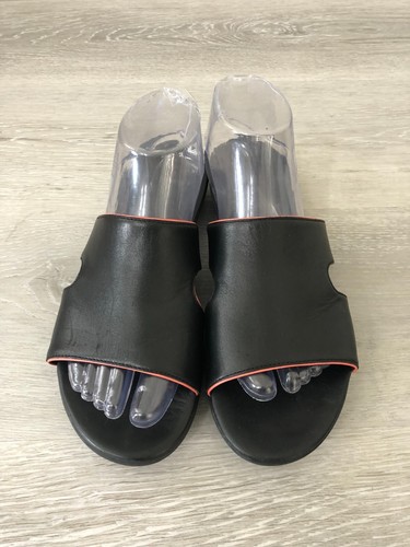 Fitflop Damen Sandale 8 schwarz Leder Slipper offene Zehenpartie Bindung Slide Komfort - Bild 2 von 7