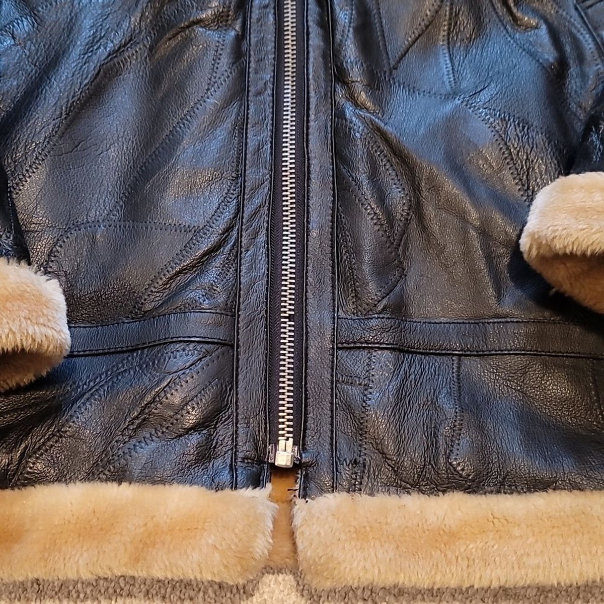 Vilanto Leather Bomber Jacket Large | eBay
