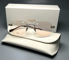 Brand New FRED Eyewear FG50011U Gold 14K Plated Frame Rimless 53-145 Italy
