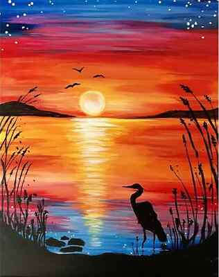 5D Zum Selbermachen Magischer Sonnenuntergang Diamond Painting Kit Kristall Stickerei Strass Leinwand