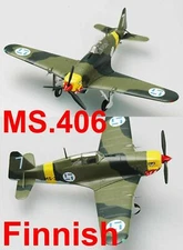 Easy Model 1/72 MS.406-Finland Air Force Plastic Fighter Model #36326
