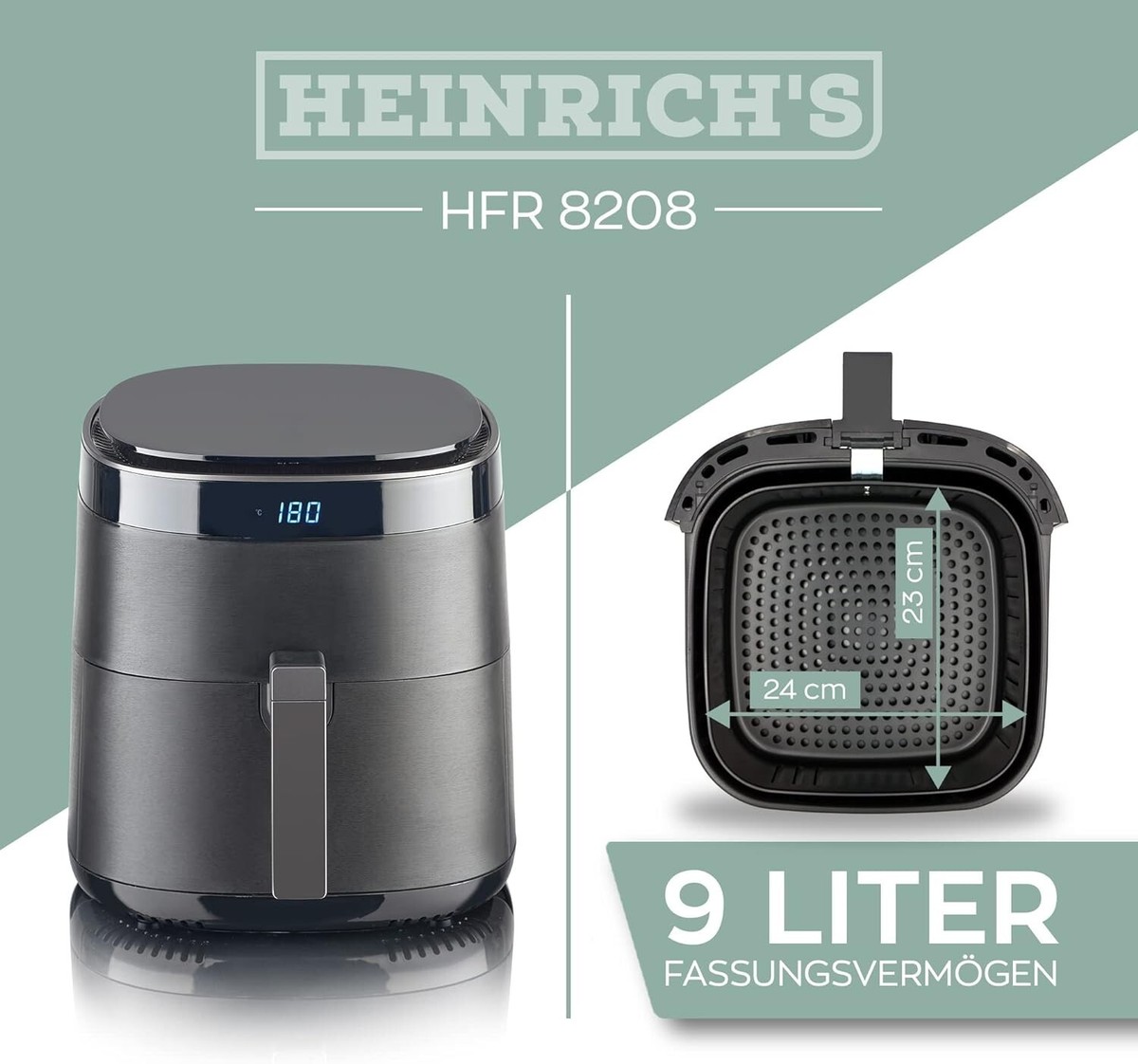 Heißluftfritteuse Airfryer, HFR8208, Ohne ÖL Fritteuse, 8  