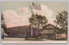 State View~Town Hall & Wadsworth Block Winthrop Center MA~Vintage Postcard