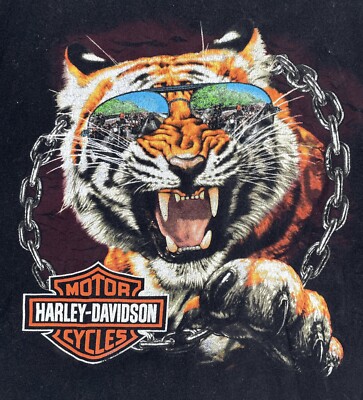 Vintage Harley Davidson Motorcycle Tiger Tee Size XL Newport, OR