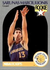 1990-91 NBA Hoops Basketball Card #115 Sarunas Marciulionis