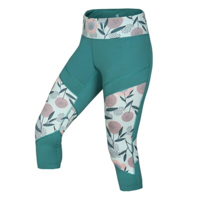 Ocun Rhea 3/4 Leggings Women Elastic 3/4 Long Women's Pants Leggings Green