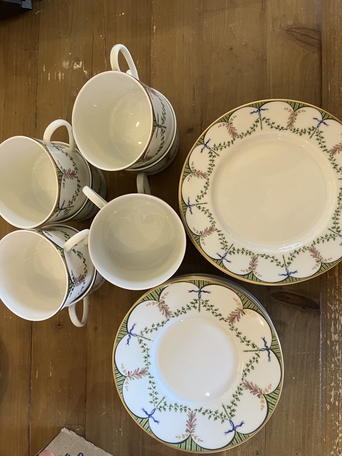 VINTAGE Raynaud Limoges Porcelain Festivities Cup & Saucer & Pastry Plate France