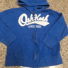 Boys Size 6 Oshkosh Zip Up Hoodie Blie