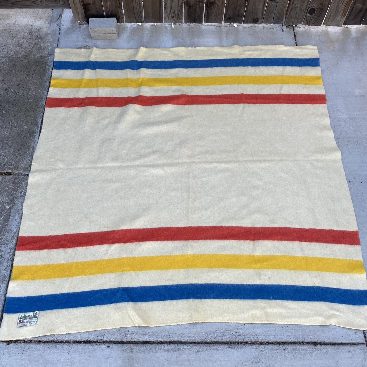 Vintage Orr Felt & Blanket Co. Orrlaskan 100% Wool 3 Striped 