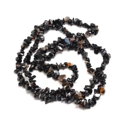 Schwarz Onyx Perlen Chip 5-8 mm lang Strang 240+