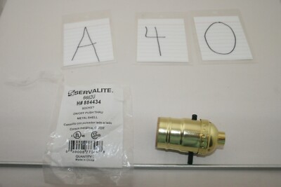 Servalite 6662U, #884434, Socket, On/Off Push Thru Metal Shell, NIP
