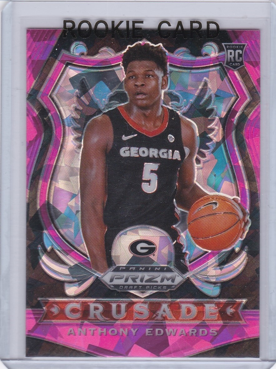 ANTHONY EDWARDS ROOKIE CARD 2020 Basketball RARE PINK CRACKED ICE PRIZM $$ RC!
