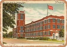 METAL SIGN - Connecticut Postcard - The Fuller Brush Co., Hartford, Conn.