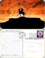 Buffalo Bill Monument Silhouette Cody Wyoming WY Postcard