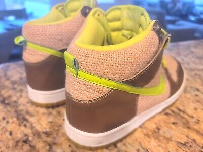 Nike Dunk High Shrek Mens Sz 5.5 Brown Green Burlap (2007 Nike Dunk High Shrek Mens Sz 5.5 Brown Green Burlap (2007