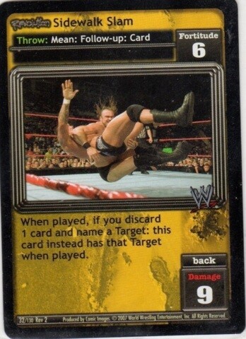 WWE: Sidewalk Slam [Played] card type Throws Raw Deal Wrestling WWF - Picture 1 of 1