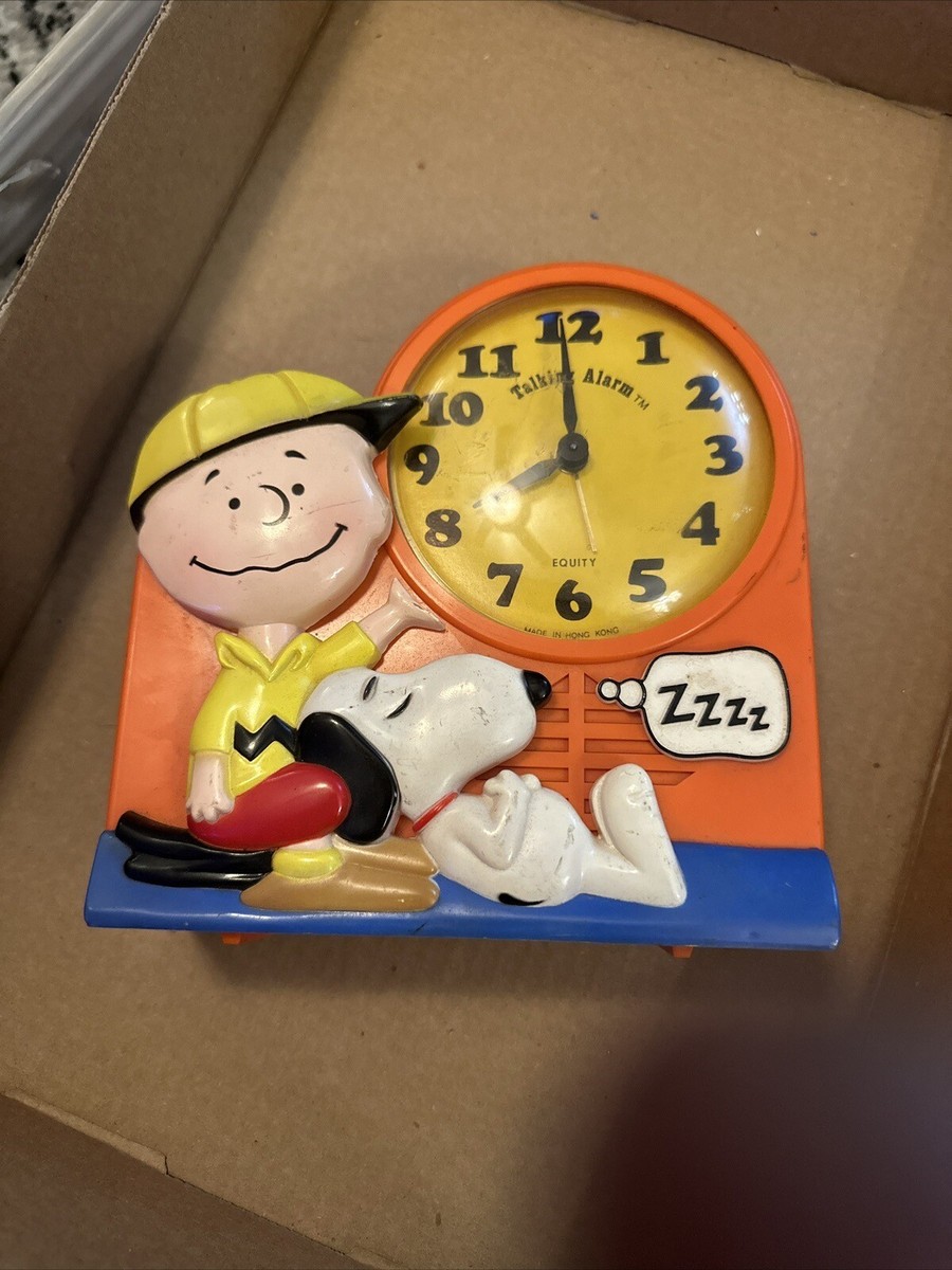 Janex Peanuts Gang Charlie Brown Snoopy Alarm Clock Vintage 1974