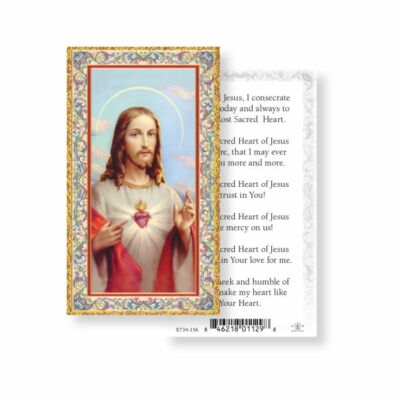 Daily Consecration to the Sacred Heart - Gold Trim paper Holy Card | eBay