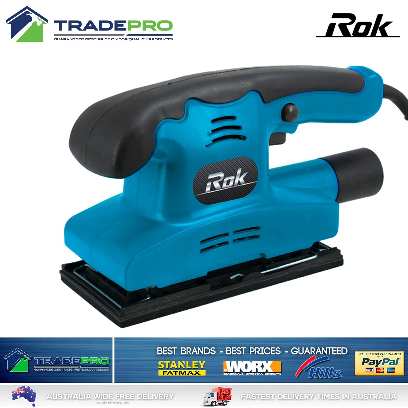 Rok Combo Kit Angle Grinder Circular Saw Electric Drill Sander Set 240V