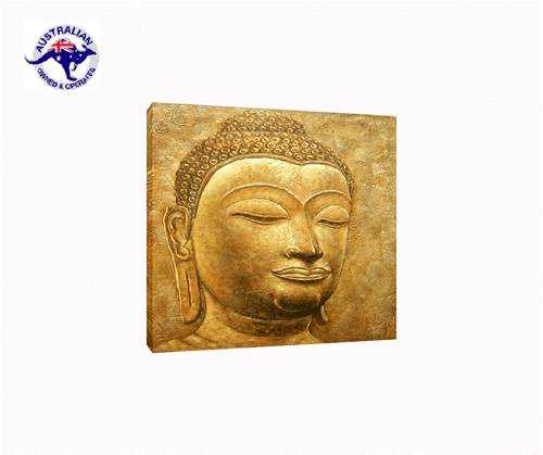 BUDDHA OIL PAINTING RELIGIOUS ART ON CANVAS GOLD COLOR HAND PAINTED - Bild 1 von 6