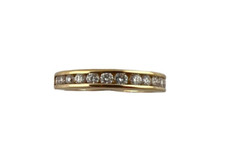 14K Yellow Gold and Diamond Wedding Band Ring Size 6 11981