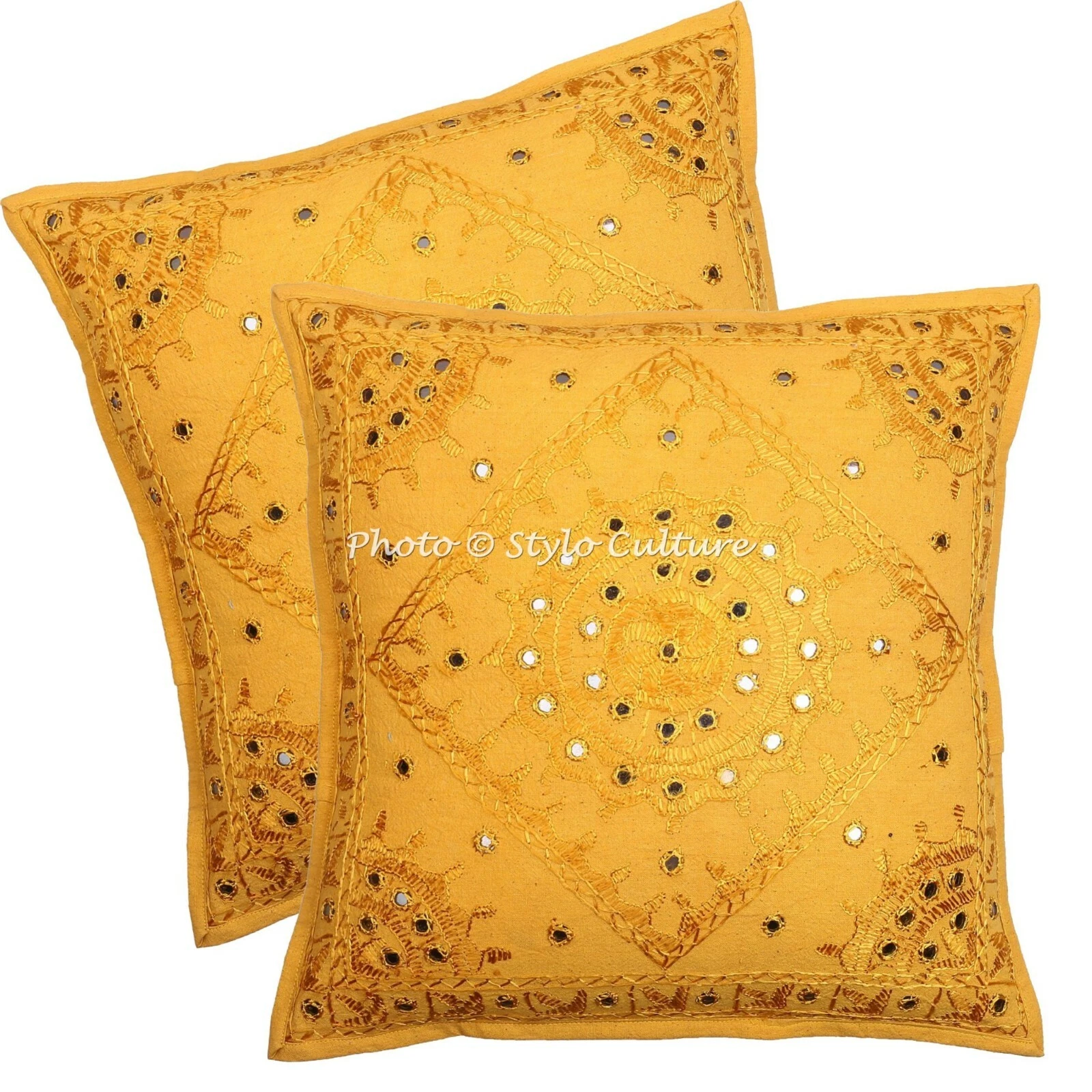 Boho Throw Cushion Covers 60 x 60 cm Cotton 24 x 24 Embroidered Pillows Cover