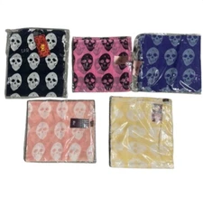 NWT Raj Anthropologie Skull Printed Halloween 100% Cotton Scarf 70x44" *Multi