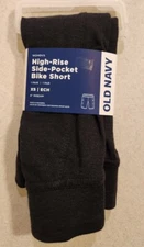 Old Navy Women's XS X-SMALL High-Rise Side-Pocket Bike Shorts BLACK #31823