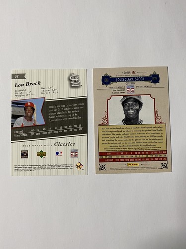 2005 Upper Deck Classics & 2012 Panini Cooperstown Lou Brock Baseball Card Lot - Picture 2 of 2