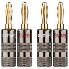 FosPower Speaker Banana Plugs - Closed Dual Screw Type - 2pair FOSCBL-2312 NEW