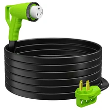 Leisure Cords NEW RV Extension Cable 15 FOOT 50 AMP 90-Degree Twist Locking Cord