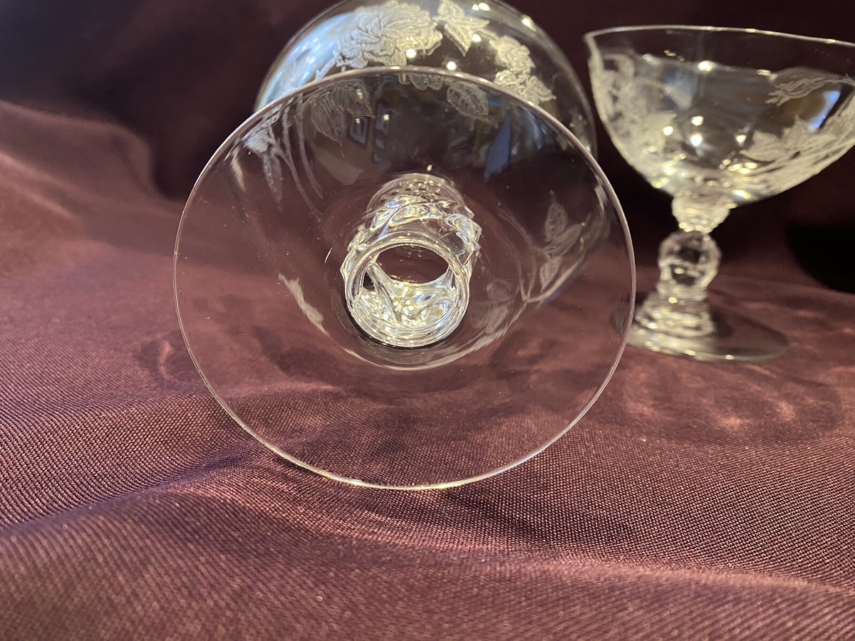 Vintage Heisey Rose set of 2 Sherbet glasses 4” X 3.75” | eBay