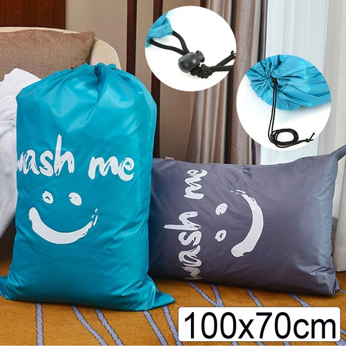 Nylon Drawstring Laundry Bag Reusable Dirty Clothing Washing Bag Travel