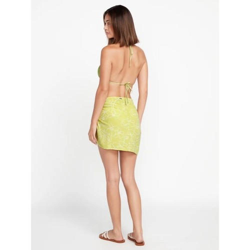 Volcom CoCo Ho Sarong Swimwear Coverup Citron Lime Green Swimsuit Cover XS/S - Picture 7 of 10