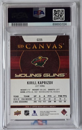 2020-21 Upper Deck Young Gun Canvas #C225 Kirill Kaprizov *PSA 9* - Bild 2 von 4