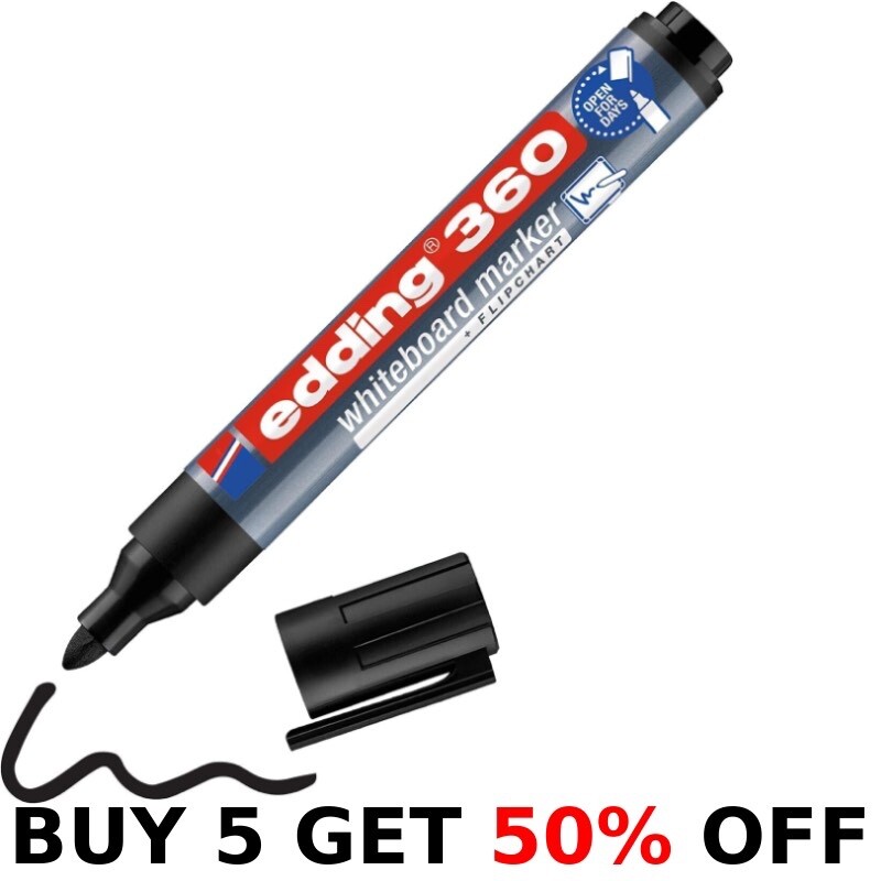 Edding 360 Whiteboard Marker Pens Office - Project - Bullet Tip - Black - 1 Pen