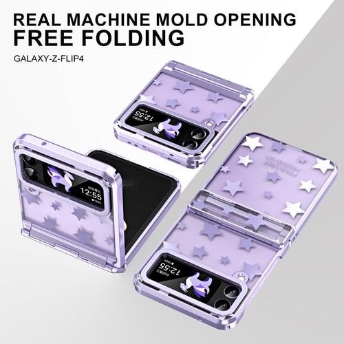 For Samsung Galaxy Z Flip 5/4/3 Plating Clear Case Hinge Protective Cute Stars - 第 19/41 張圖片