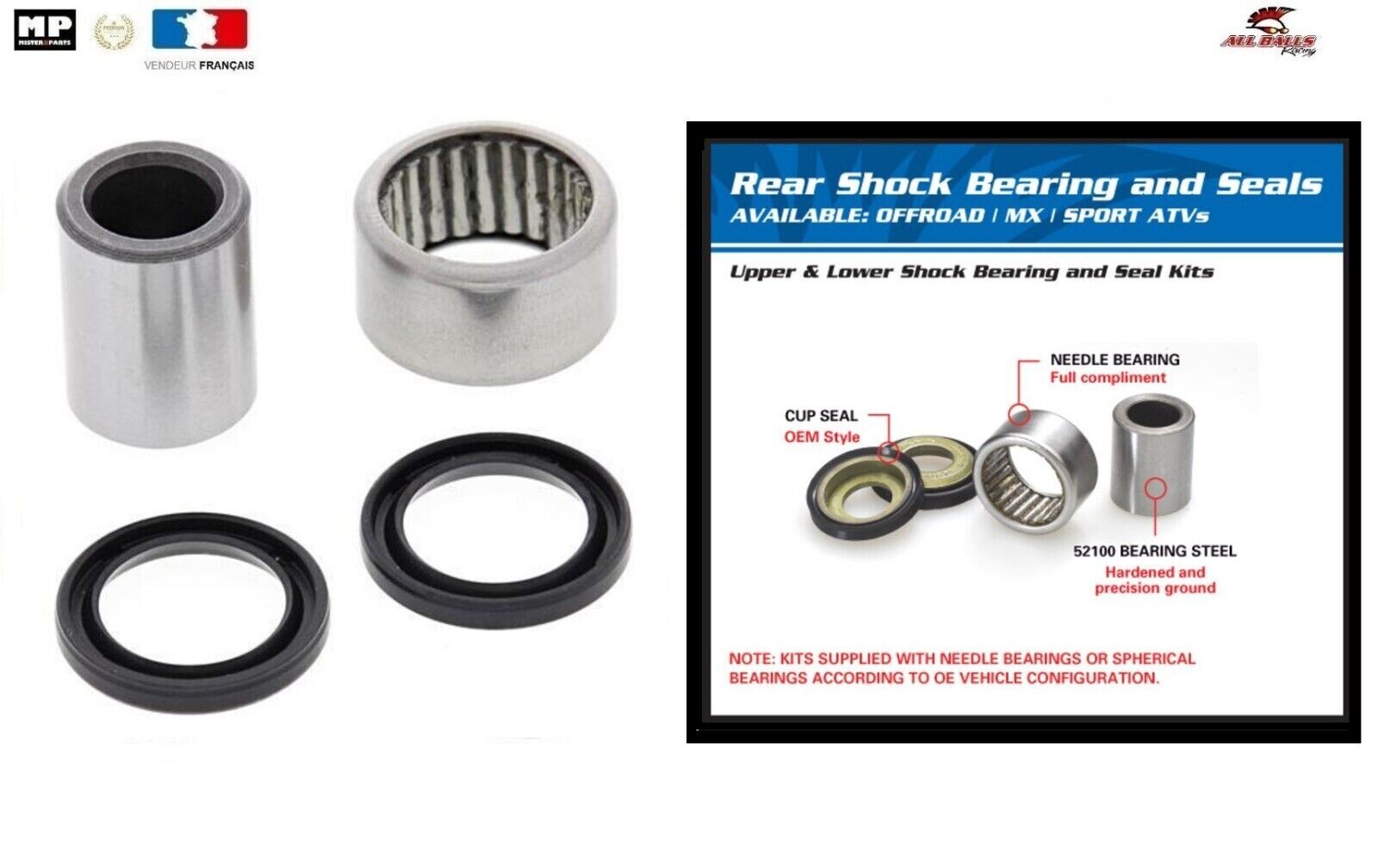 Kit Roulement Inferieur Amortisseur 29-5046 pour Moto GAS GAS SM 125