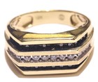 10k Yellow Gold 0.48c Black White Diamond Cluster womens Ring 4.9g Size 10.25 — photo 2