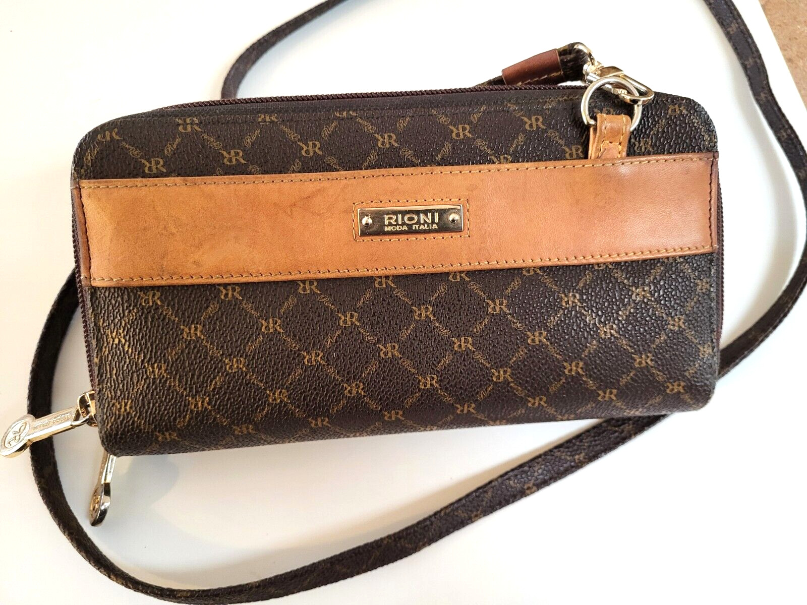 Rioni Monogram Double Zip Multi Compartment Cross… - image 1