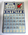 Latch Kit Rug Hooking Mesh Months Days Red Cardinal Calendar