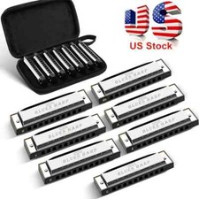 Diatonic Harmonica Blues Harp 10 Hole Silver Mouth Organ Gift