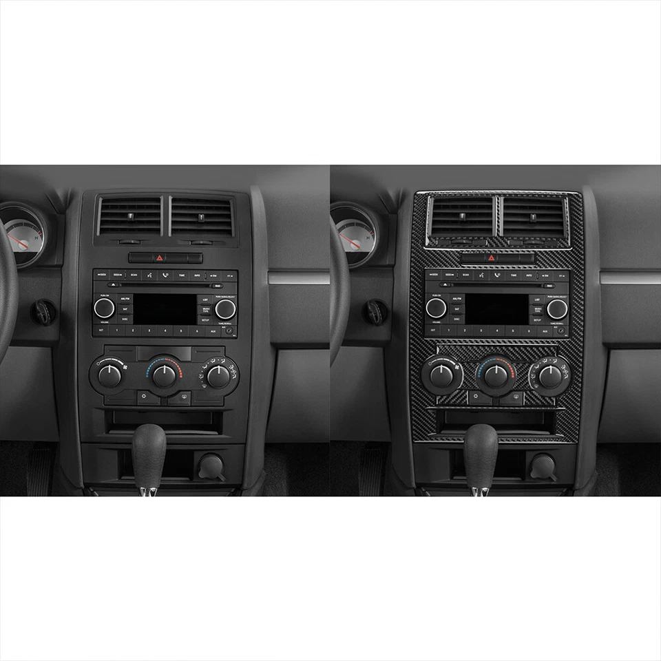 Capa painel console médio vinil fibra de carbono para Dodge Charger 08-10 - Imagem 3 de 4
