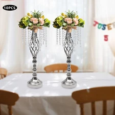 10PCS Crystal Stands Wedding Table Centerpieces Flower Racks Holder Decor 21.7in