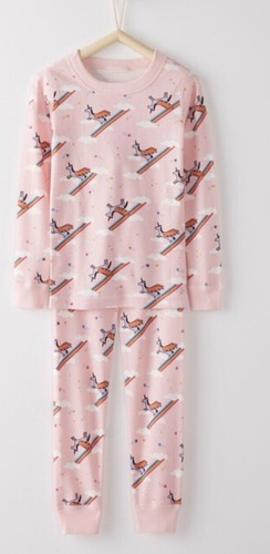 Hanna Anderson Long John Or Pajamas In Organic Cotton Girls 14 Pink With Unicorn