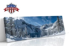 Frostlight Reflections Canvas Print for Home Decor, Mountain Wall Decor Poster