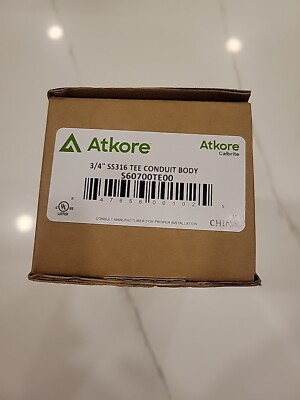 Atkore Calbrite S60700TE00 3/4'' Stainless Steel TEE Conduit Body W/Cover, New