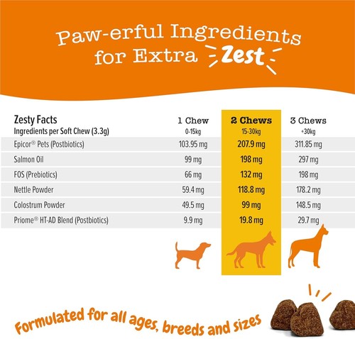 Zesty Paws Immunity,Digestion,Calming & Multifunctional Supplement Bites for Dog - Picture 42 of 42