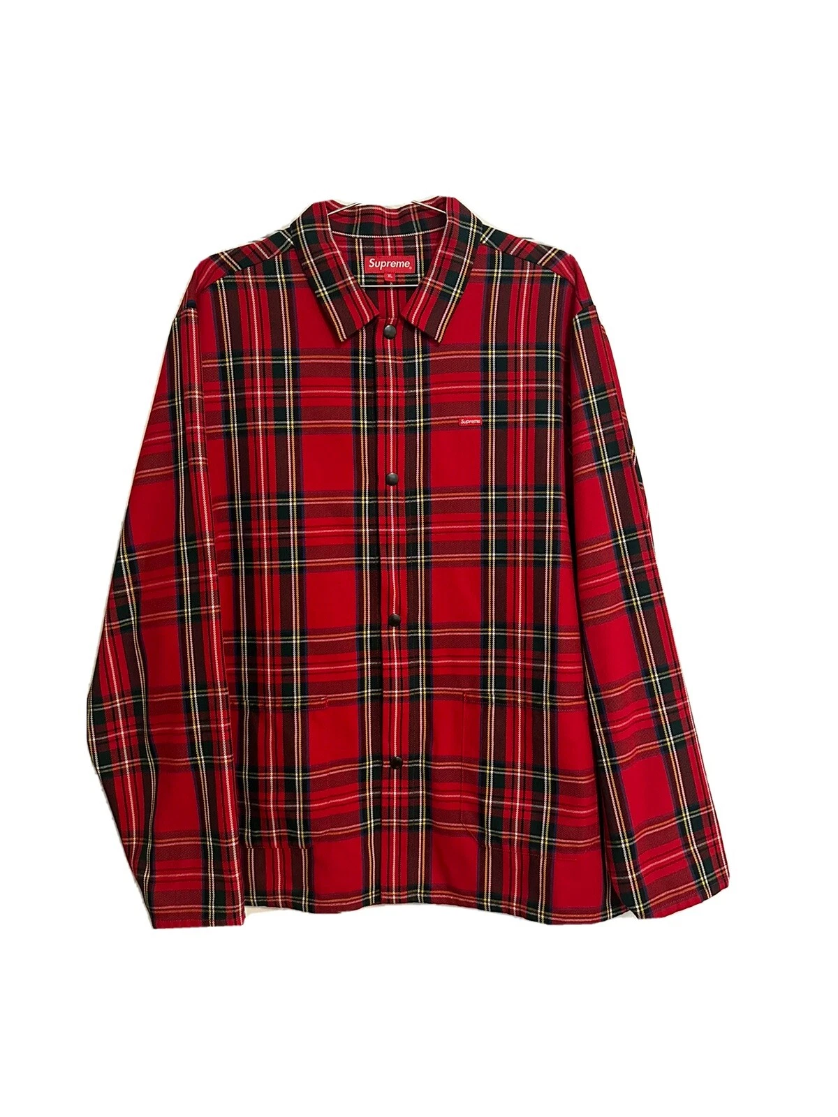Veste boutique Supreme FW17 plaid rouge tartan taille XL